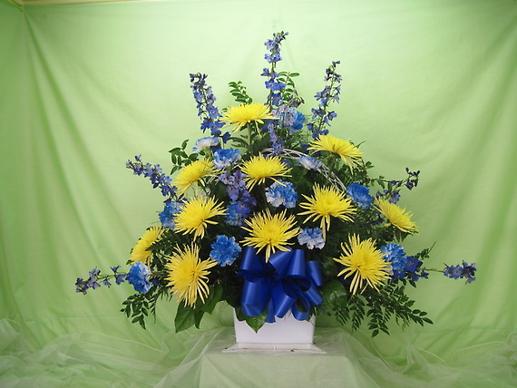 BLUE AND YELLOW BASKET