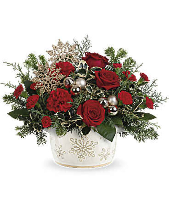 TELEFLORA\'S SNOWFLAKE SYMPHONY CENTERPIECE
